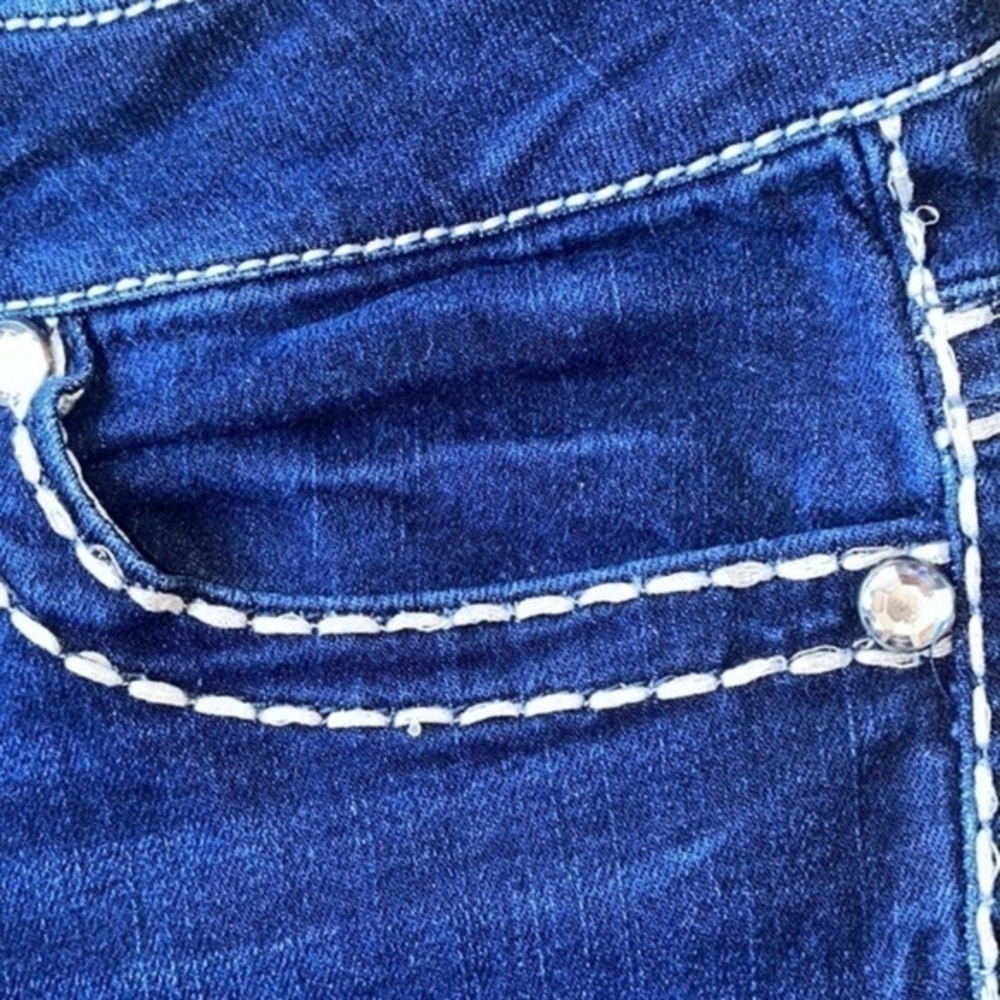 KNOX ROSE Beautiful low cut jeans, crop skinny pants, with rhinestones , size 8 - Picture 8 of 8